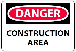 Danger Construction Area Sign - Safety Signs & Baners
